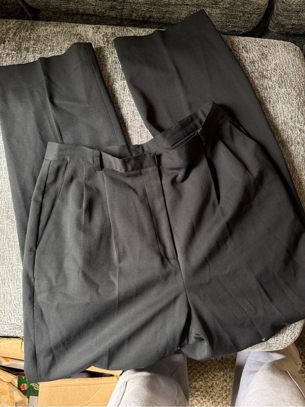 Nordstrom Wool Trousers Straight Leg Black